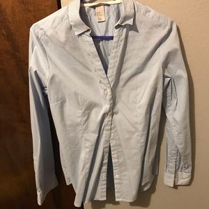 HM Business Professional Blue Striped Blouse